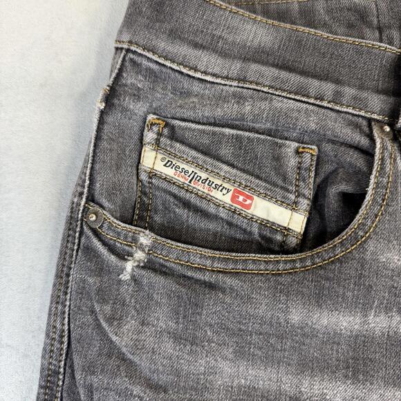 Diesel D-Strukt Jeans Mens 38x32 Gray Slim Medium Wash Faded Stretch Taper Denim - Picture 8 of 10